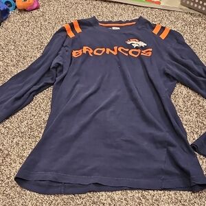 NFL Broncos Navy Long Sleeve Tee Mens Size M
